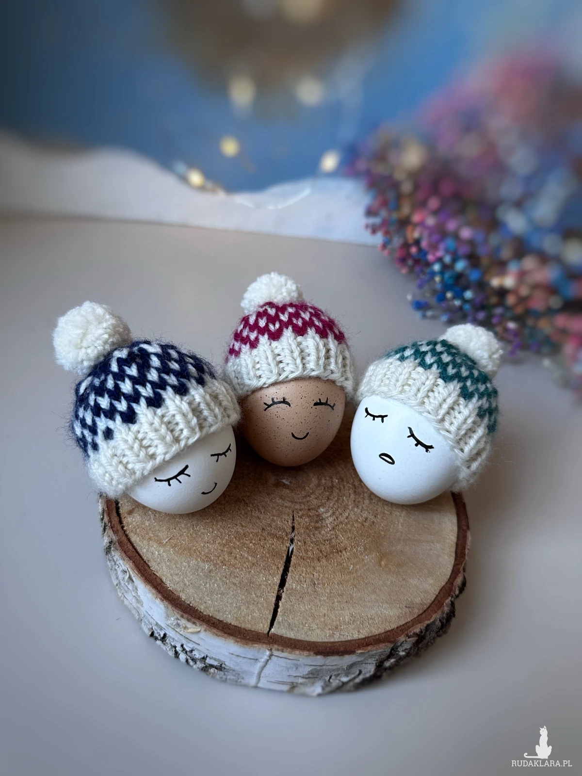 Czapeczki na jajka wielkanocne - zestaw 3 szt.